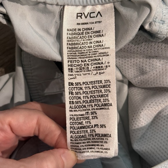 RVCA Opposites Elastic Boardshorts Mens Blue Swim Beach Surfing Trunks Medium - Picture 7 of 8